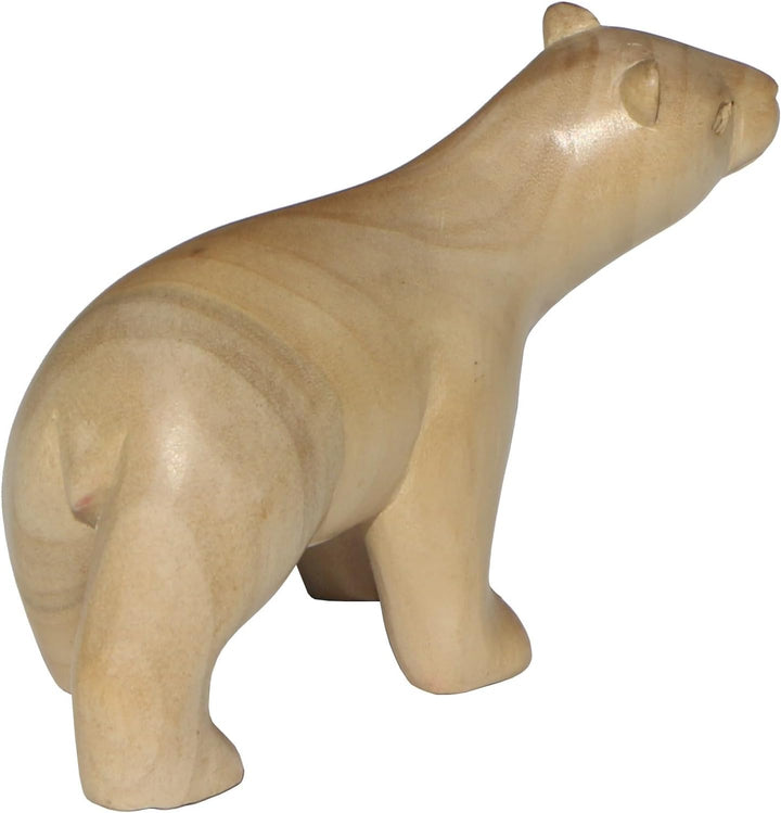 Eisbär-Figur - Handarbeit aus Krokodil-Holz geschnitzt als Geschenk-Idee für Bären-Fans zur Deko Bär