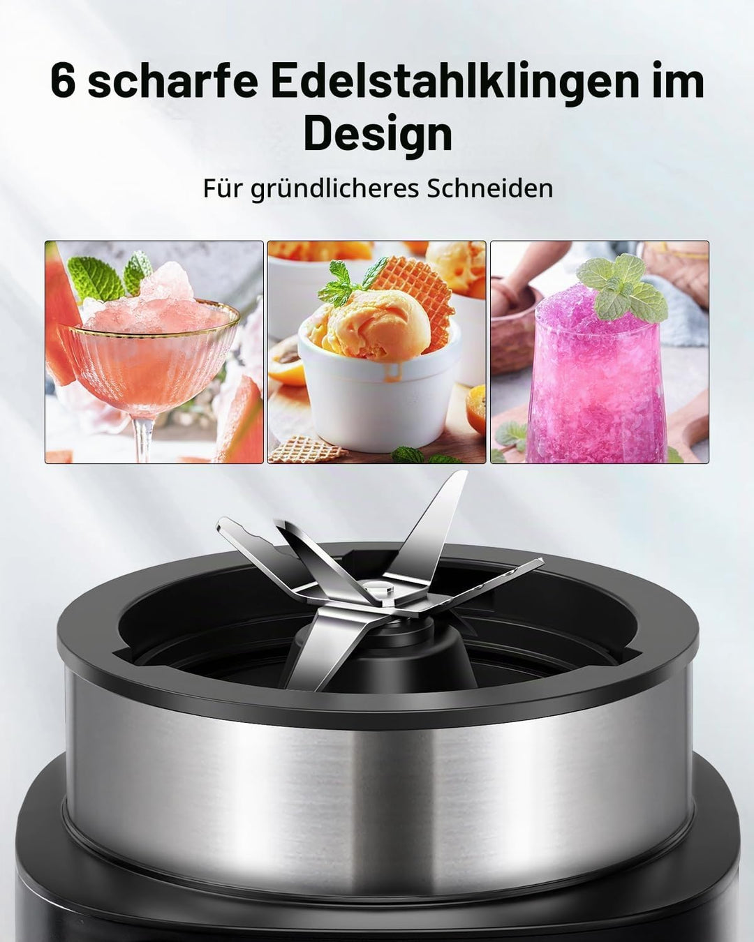 SHARDOR Standmixer, 1500 W, Smoothie Maker Mit 4 Programme + Pulsfunktion, Eisknackmesser 6-Klingen