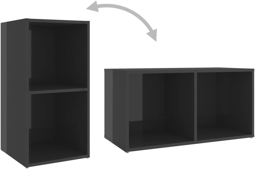 vidaXL 2X TV Schrank mit 2 Fächern Lowboard Sideboard Fernsehtisch Fernsehschrank TV Möbel HiFi-Schr