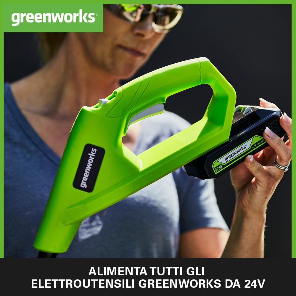Greenworks 24V Akku - Original Greenworks 2Ah Leistungsstarker Lithium-Ionen Akku, leichtes Design m