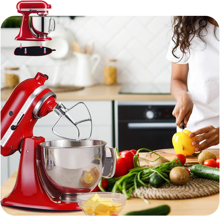 Flachrührer-Aufsatz aus Edelstahl für KitchenAid 4,5–5 Quart Mittelgrosse Küchenmaschinen mit kippba