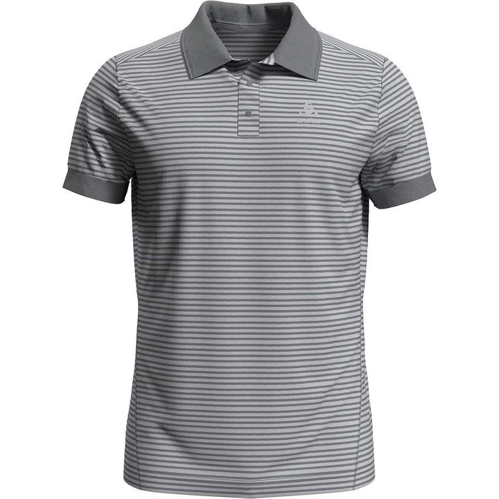 Odlo Herren Nikko_550312 Kurzarm Polo Shirt S Odlo Concrete Grey - Odlo Silver Grey - Stripes, S Odl