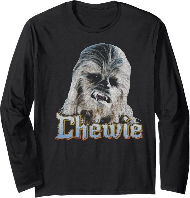 Star Wars Chewie Gray Scale Portrait Langarmshirt