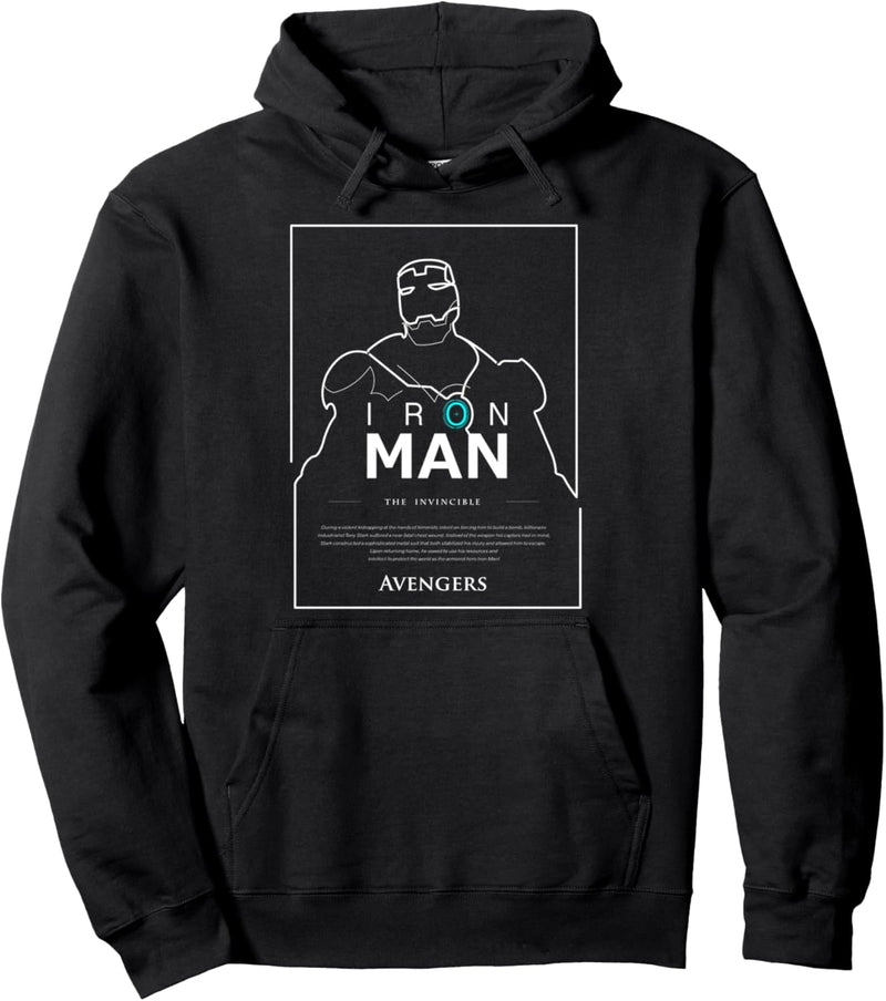 Marvel Iron Man Outlined Movie Poster Pullover Hoodie