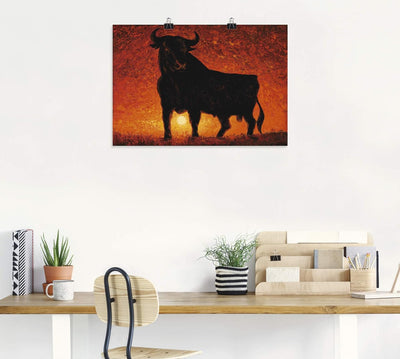 ARTland Poster Kunstdruck Wandposter Bild ohne Rahmen 100x70 cm Stier Tiere Spanien Stierkampf Katal