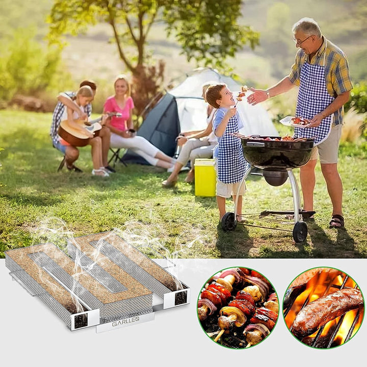 GARLLEN Kaltrauchgenerator Edelstahl, Sparbrand Kaltraucherzeuger für Kalträuchern Räucherofen Kugel