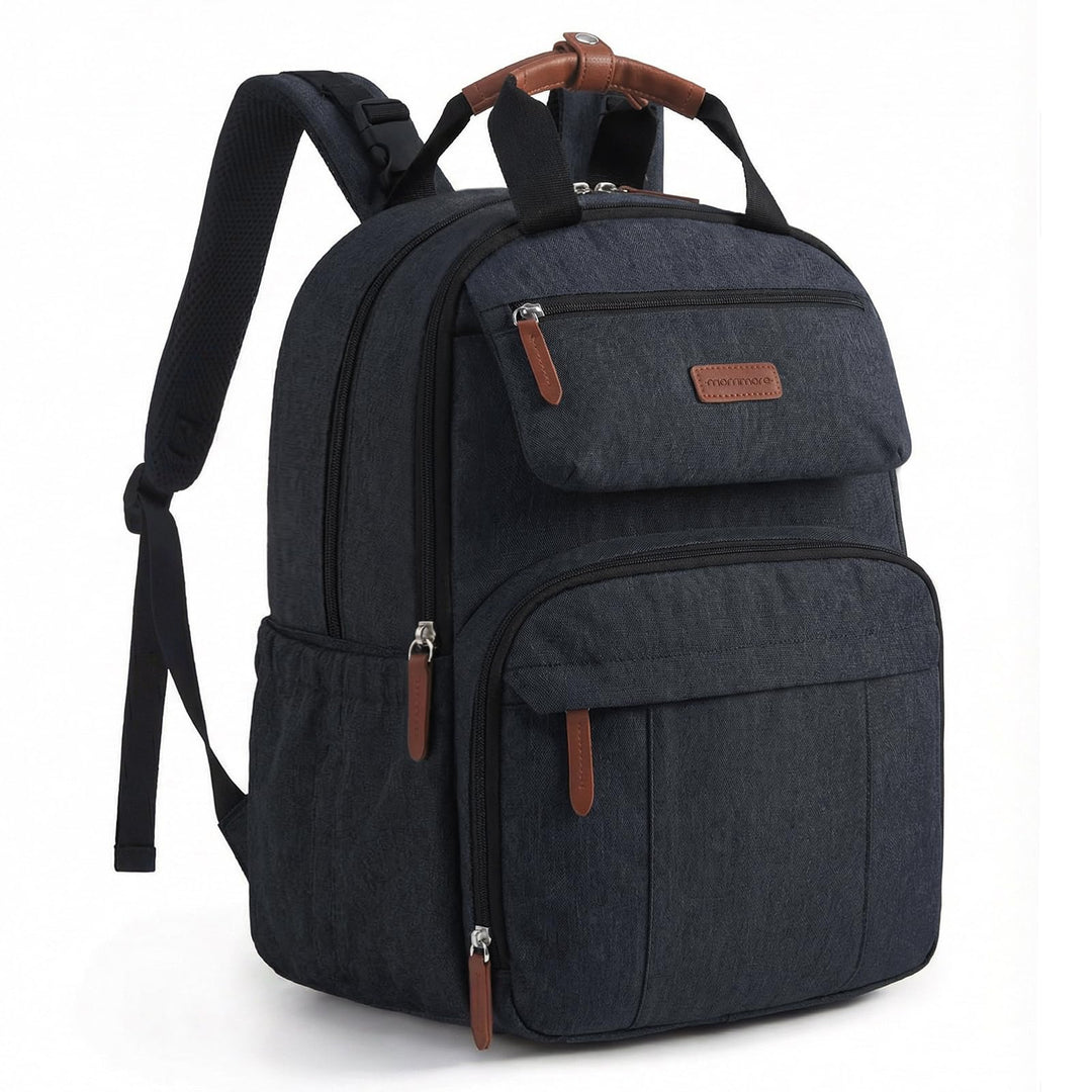 mommore Wickelrucksack, grosse, erweiterbare Wickeltasche für 2 Kinder/Zwillinge, strapazierfähige B