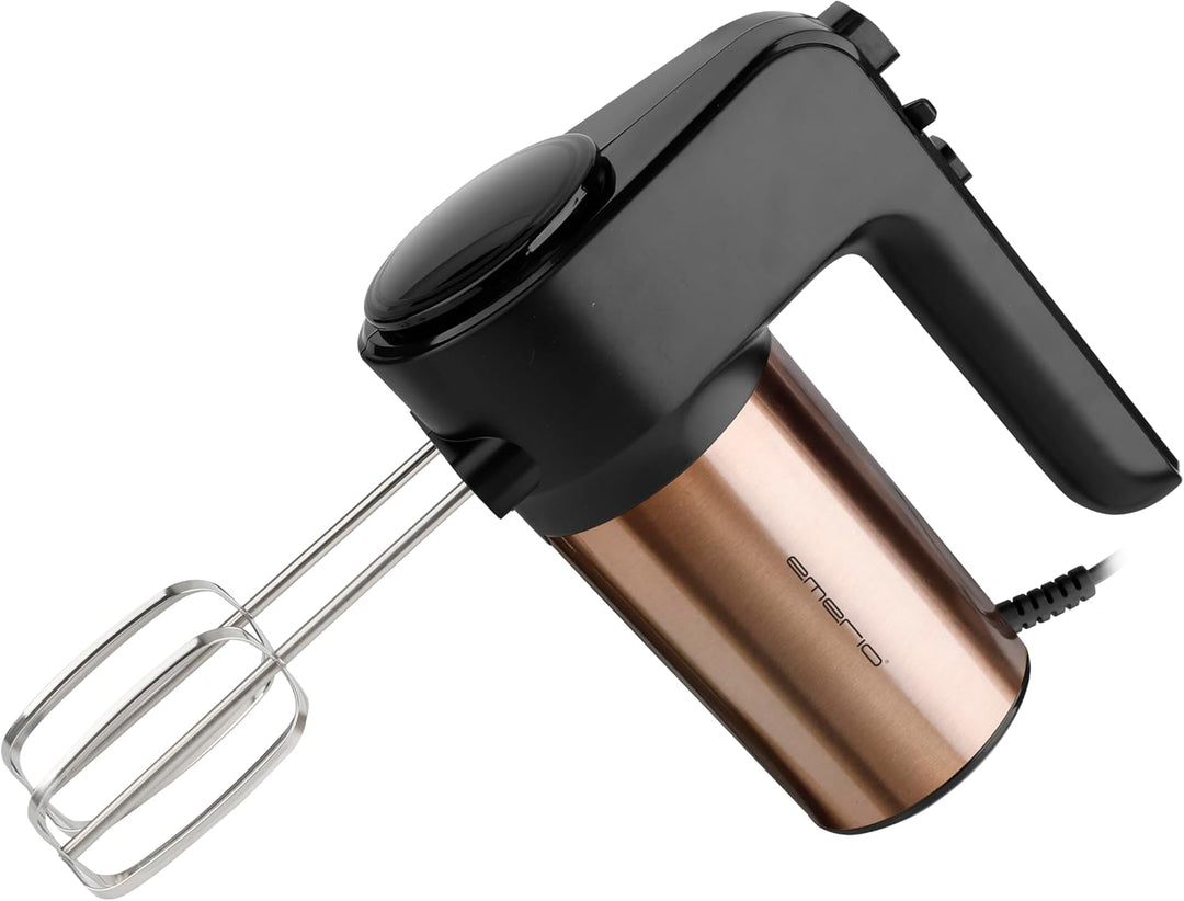 EMERIO elektrischer Handmixer Handrührer Mixer Handrührgerät | 400 Watt | 6 Geschwindigkeiten & Turb