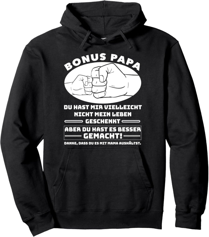 Bonus Papa Geschenk Geschenkidee Geburtstag oder Weihnachten Pullover Hoodie