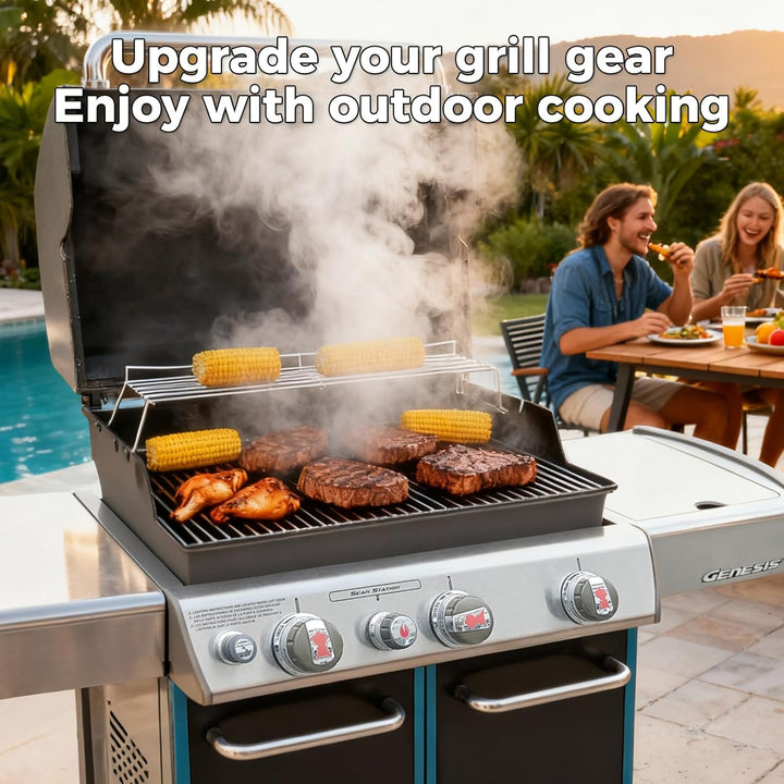 QuliMetal 49,5 x 33cm 7528 Grillrost Edelstahl für Weber Genesis E-310/320/330, S-310/320/330 (2007-