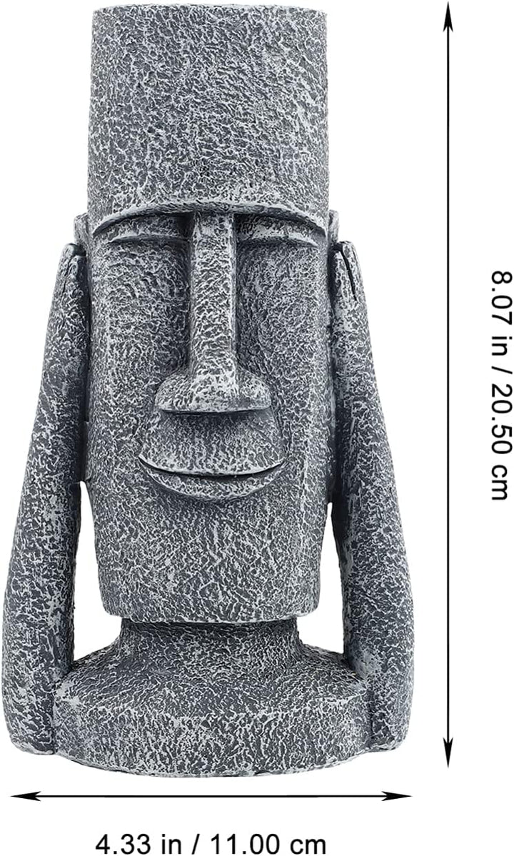BESPORTBLE Osterinsel Figur Moai Kopf Blumentopf Garten Statue Skulptur Kaktus Sukkulenten Topf Deko