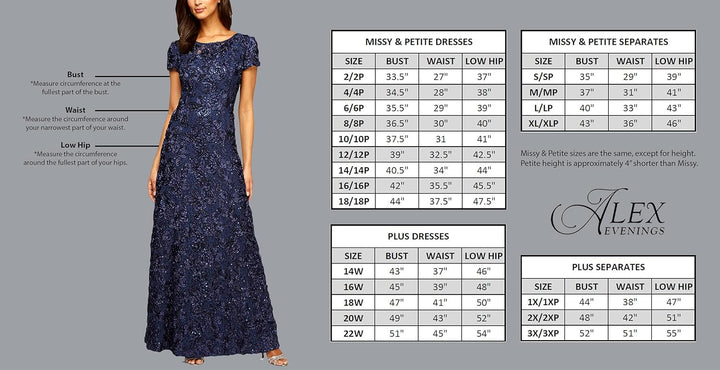 Alex Damen Tea Length Sequin Mock Dress (Petite and Regular) Kleid fr besondere Anlsse 38 3/4 Ärmel