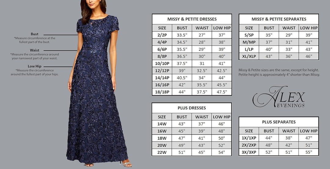 Alex Damen Tea Length Sequin Mock Dress (Petite and Regular) Kleid fr besondere Anlsse 38 3/4 Ärmel