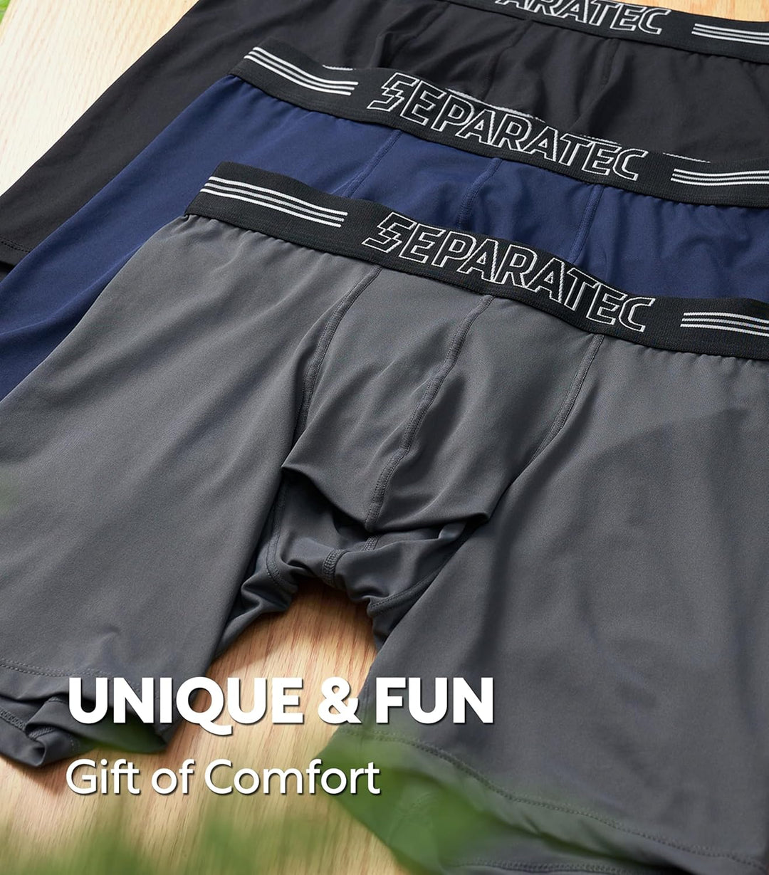 Separatec Boxershorts Herren Mehrfachpackung Sport Schnell trocknend Doppelbeutel Dual Pouch Unterho
