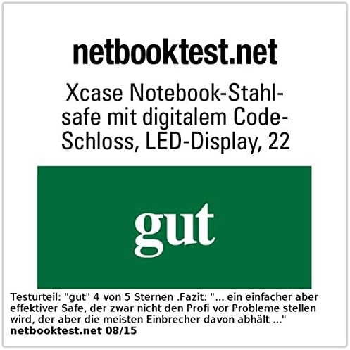 Xcase Laptop Tresor: Notebook-Stahlsafe mit digitalem Code-Schloss, LED-Display, 22 Liter (Notebook