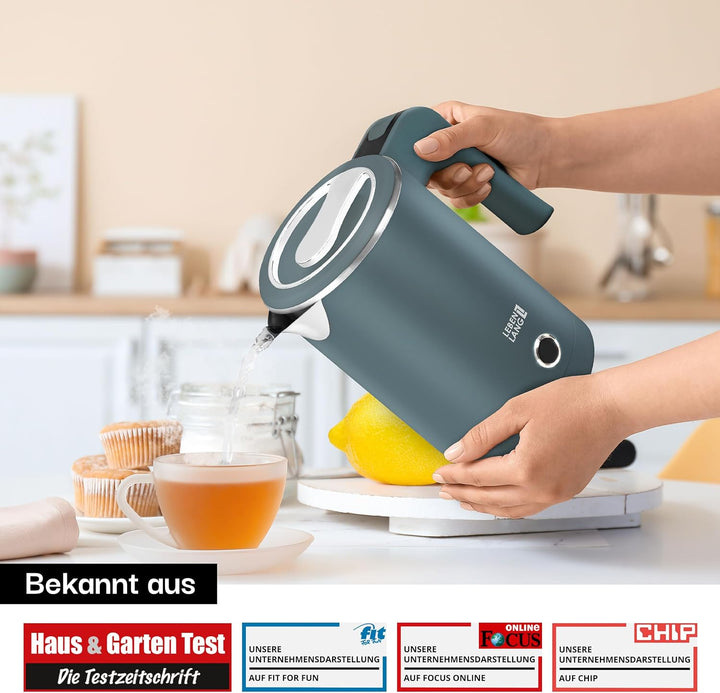 LEBENLANG Reise Wasserkocher Edelstahl Klein 0 5 Liter & BPA-Frei - Reisewasserkocher klein 600W Ene