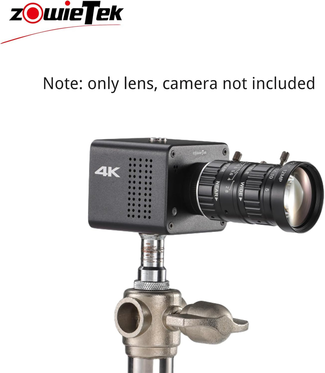 Zowietek 5-50 mm 12 MP C-Mount Zoomobjektiv mit geringer Verzerrung, mit C-CS-Adapter, für Zowietek