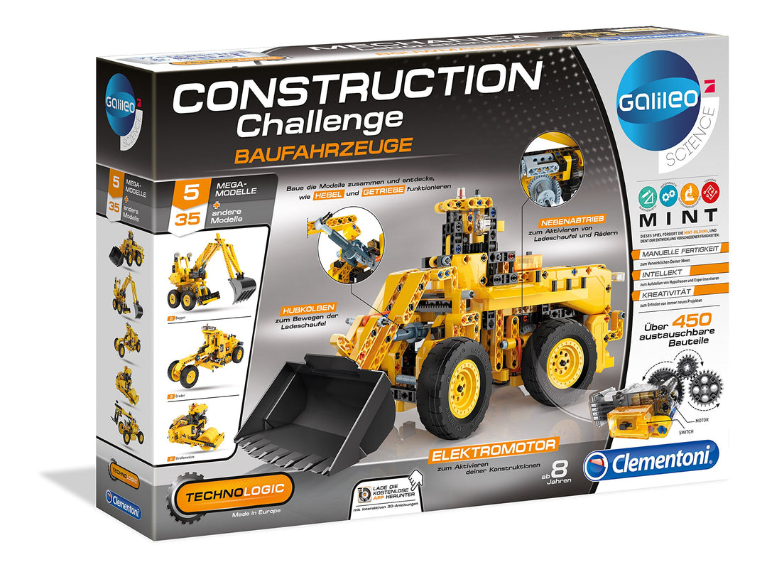 Clementoni 59030.8 Construction Challenge - Baufahrzeuge, Baufahrzeuge