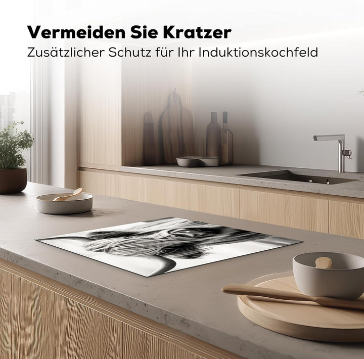 Herdabdeckplatte 59x52 cm Einteilig Ceranfeld Abdeckplatte für Induktionsschutz Ceranfeldabdeckung V