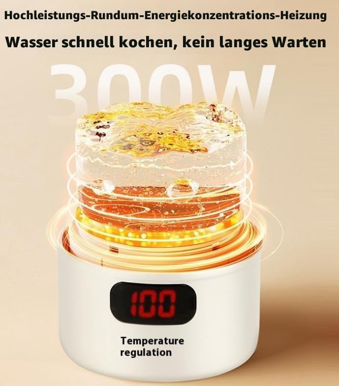 400ML Reise Elektrisch Wasserkocher, 3 in 1 Kleiner Tragbarer Wasserkocher, Mini Electric Kettle mit