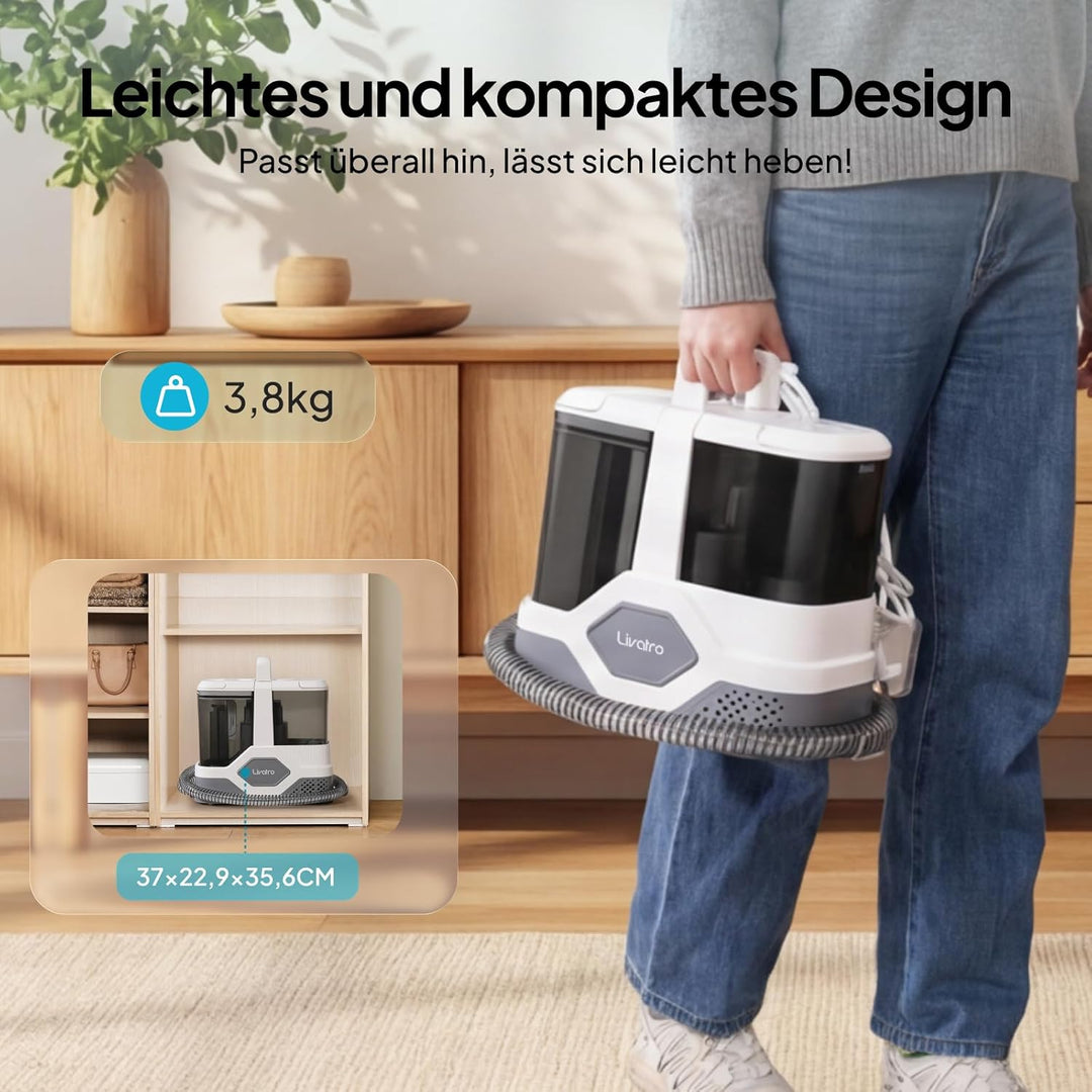 Polsterreiniger Gerät Nasssauger Waschsauger Teppichreiniger, 600W, 16KPa, 2,3L Wassertank, Selbstre