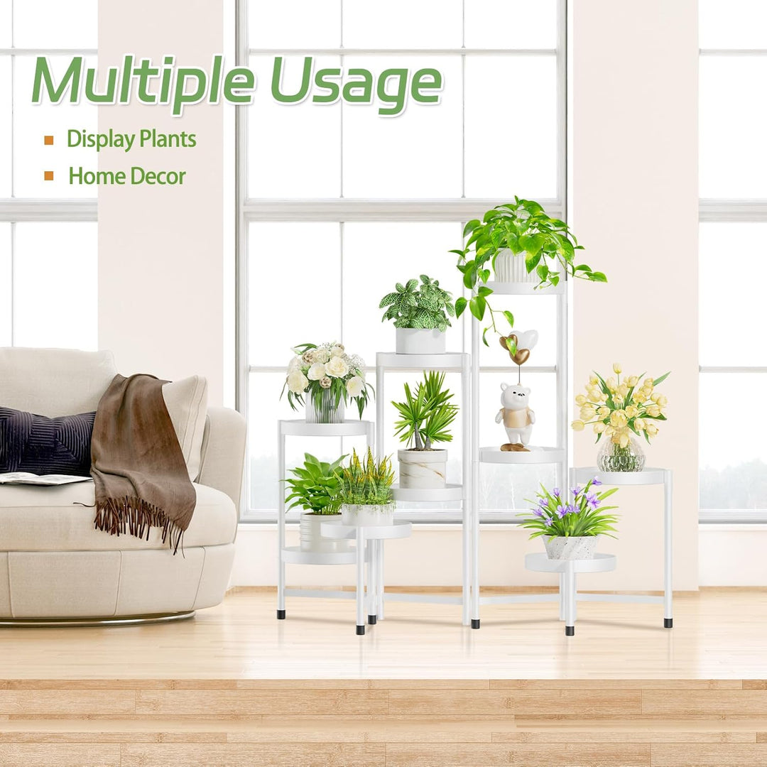 iDavosic.ly Pflanzenständer Metall mit 9 Etagen, Blumenständer Pflanzenregal Blumenregal Indoor Outd