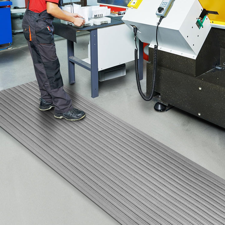 Floordirekt Anti-Ermüdungsmatte Softer-Work-Mat 60 x 50 cm, Grau - Ergonomische Arbeitsplatzmatte -