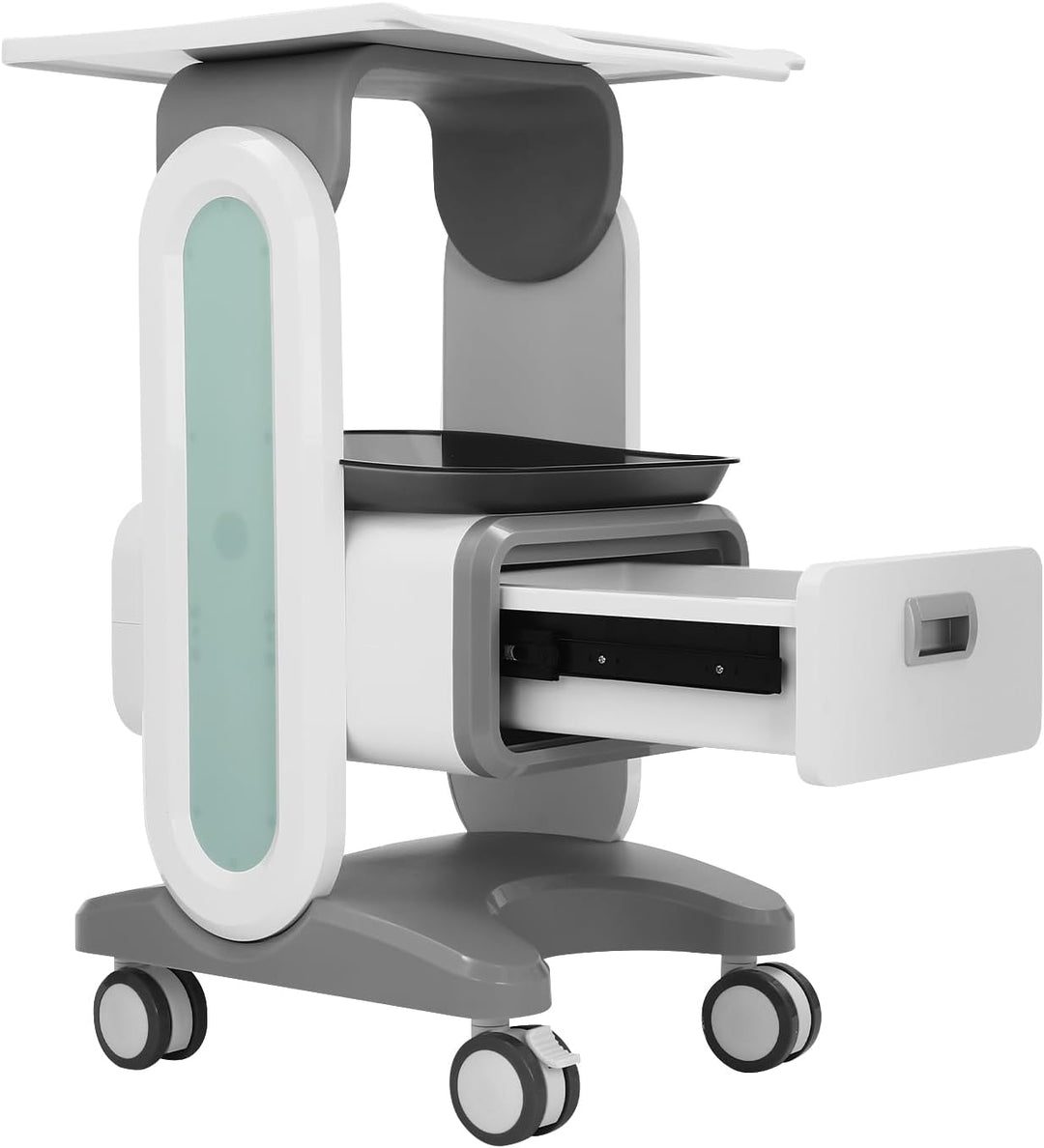 Kosmetikwagen Salon Trolley bis 60 kg Tragbarer Gerätewagen mit grosser Arbeitsplatte und Schublade