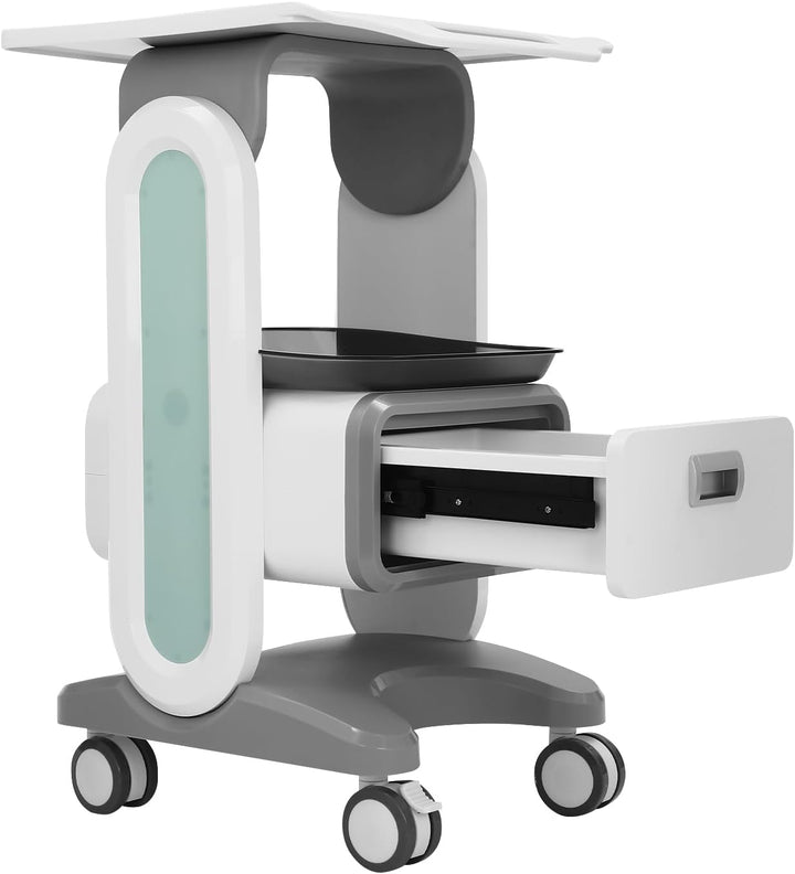 Kosmetikwagen Salon Trolley bis 60 kg Tragbarer Gerätewagen mit grosser Arbeitsplatte und Schublade