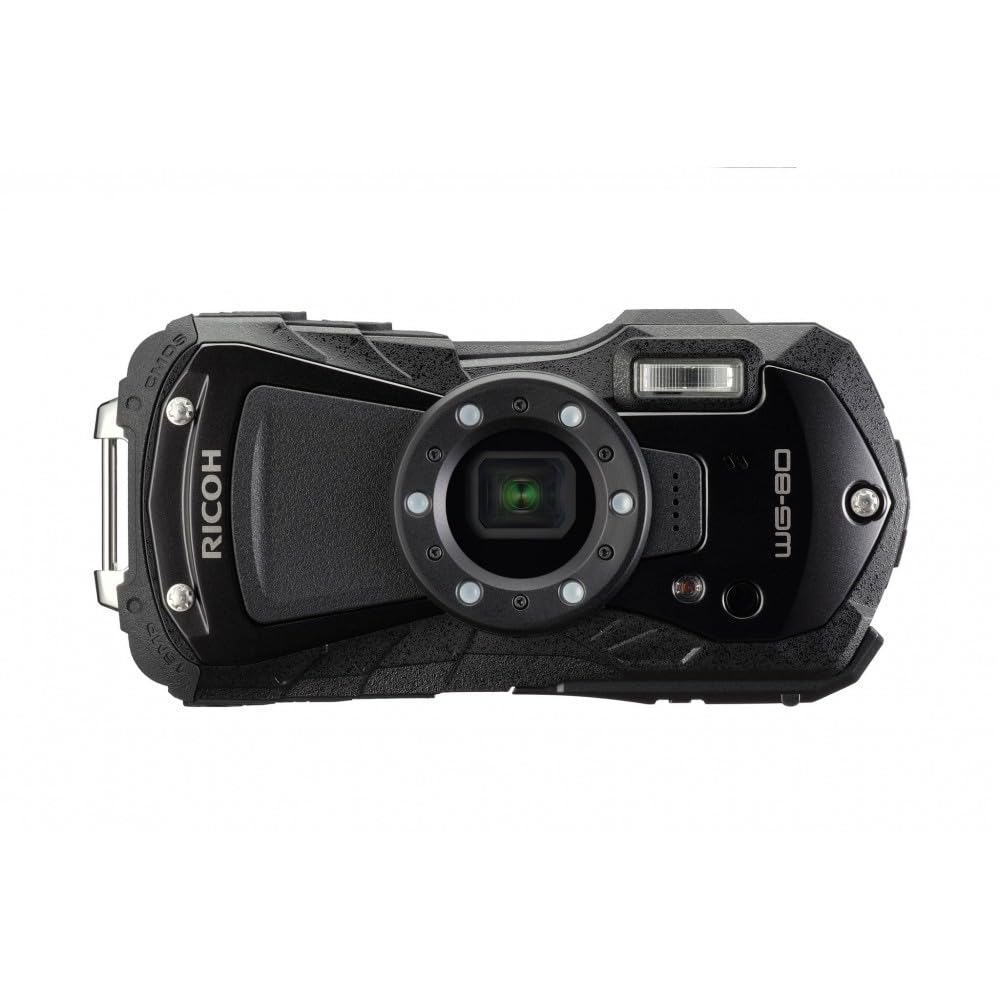 Ricoh WG-80 Schwarz Wasserdichte Digitalkamera - stosssicher frostsicher drucksicher 03122, Schwarz