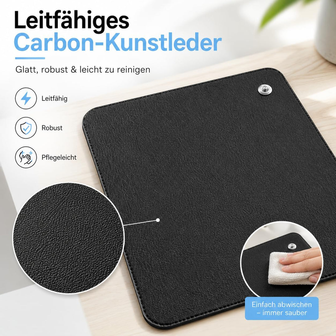 Erdungsmatte für Besseren Schlaf Leitfähige Erdungsmatte Mit 15ft Erdungskabel Universal Pad 25x30cm