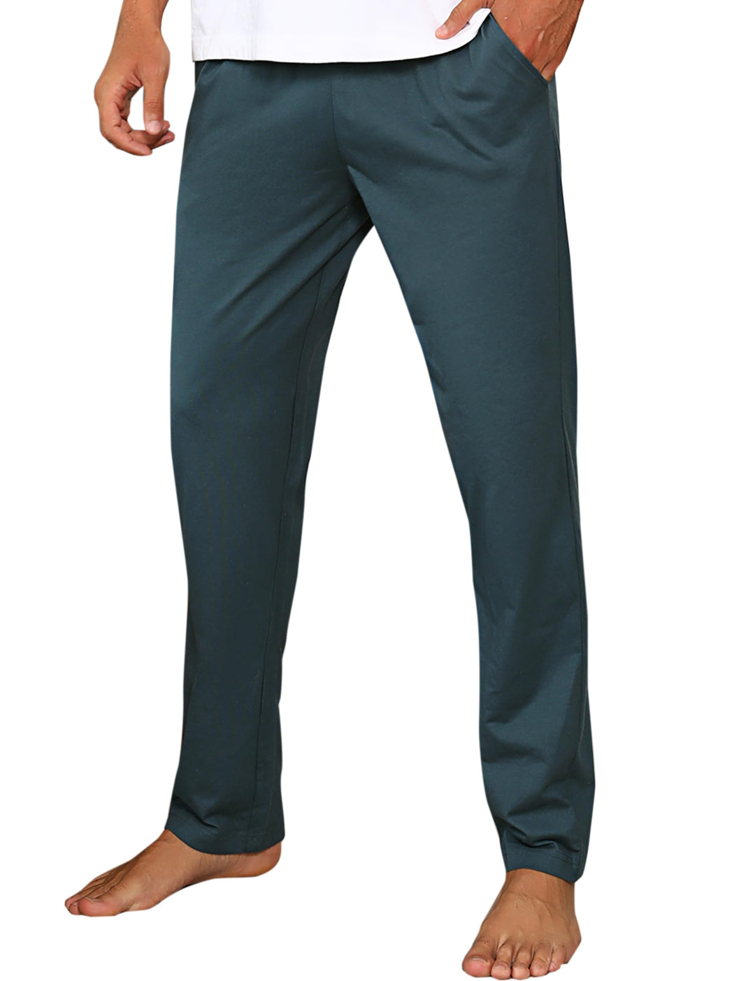 Litherday Schlafanzughose Herren Lang Pyjamahose 100% Baumwolle Nachtwäsche hose Unifarbene Freizeit