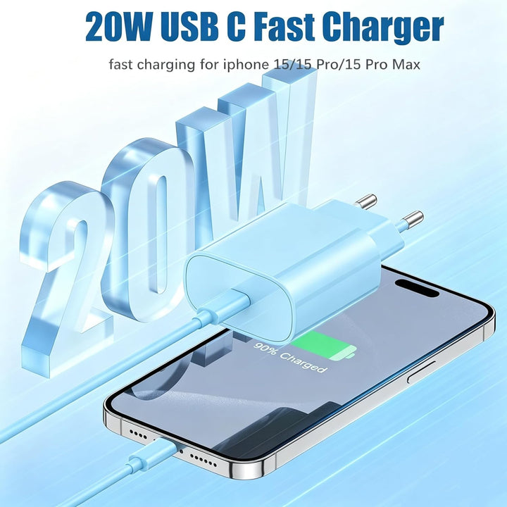 2Pack USB C Ladegerät Ladekabel für iPhone 17/17 Pro/16 Pro Max/15 Pro/15 Plus, iPad, MacBook, Samsu