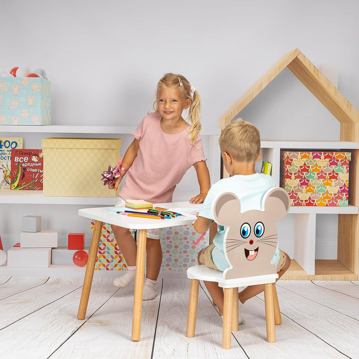 Kindertisch, Holztisch für Kinderzimmer 50 x 60 x 47 cm, Geschenk für Kinder im Alter von 2,3,4,5,6,