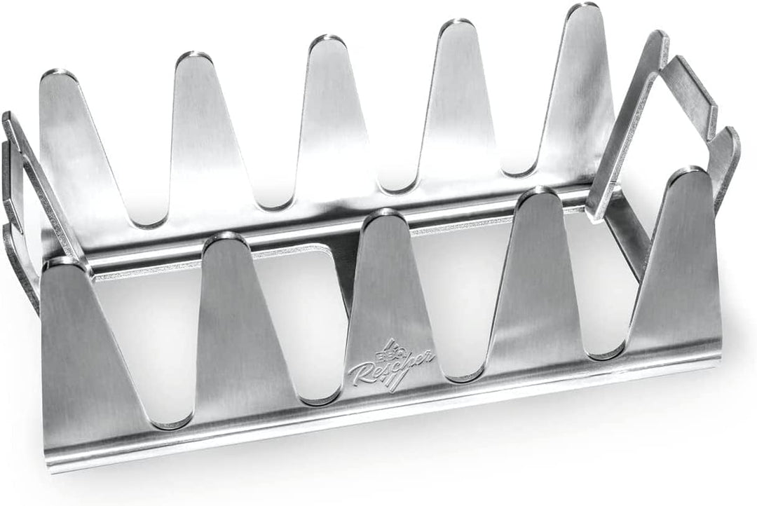 BBQ Rescher Bavarian Rescher Multi Grill Rack Robustes Edelstahl | Idealer Winkel für Fleisch, Ganz