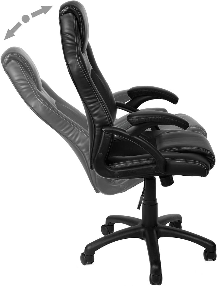 Gamer Stuhl Gaming Schreibtischstuhl Chefsessel Bürostuhl Ergonomisch, Schwarz, 9 Farbvarianten, gep