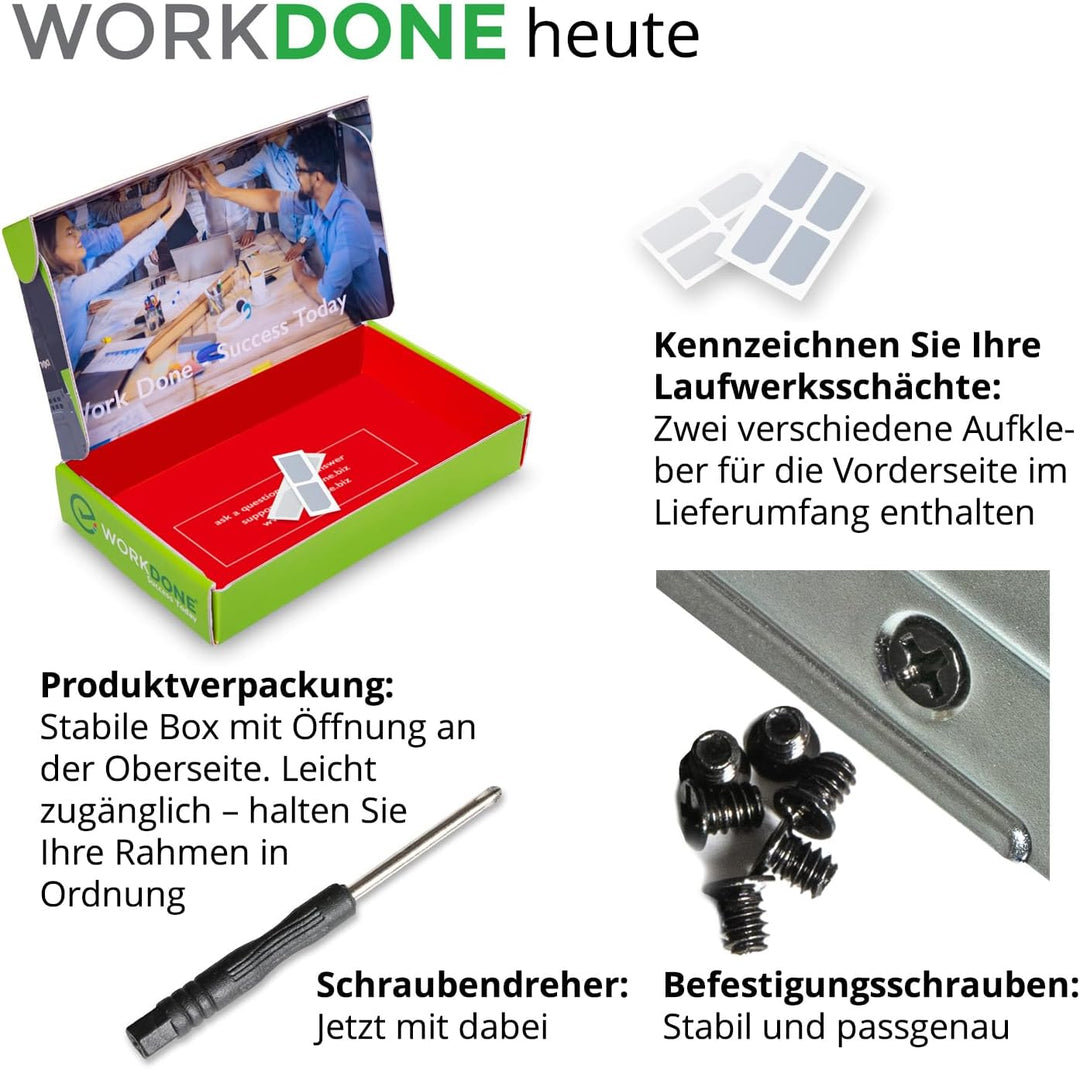 WorkDone 4er Pack - 2,5-Zoll Hard Drive Caddy Tray - kompatibel für Dell PowerEdge Server und XC-Ser