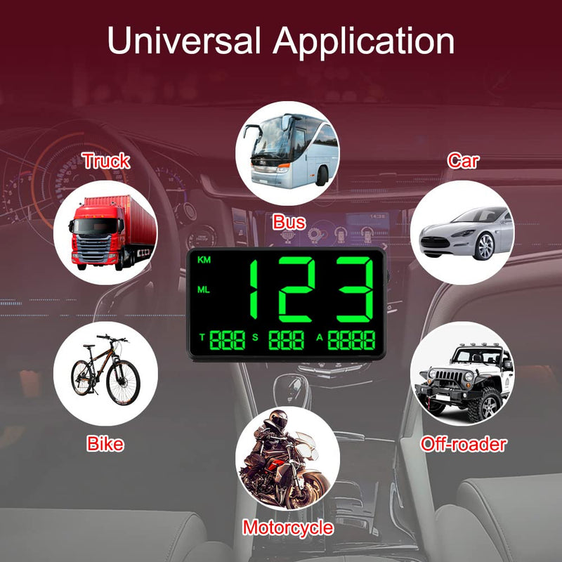 TOTMOX Universal GPS HUD Tachometer C80 Digitalanzeige GPS Head Up Display Tachometer Auto LKW Kilom