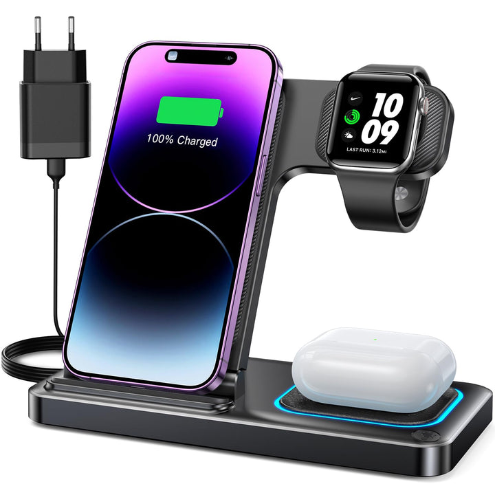 DUMTERR 3 in 1 Apple Ladestation für Apple Watch und iPhone iPod, iPhone Ladestation für iPhone 17 1