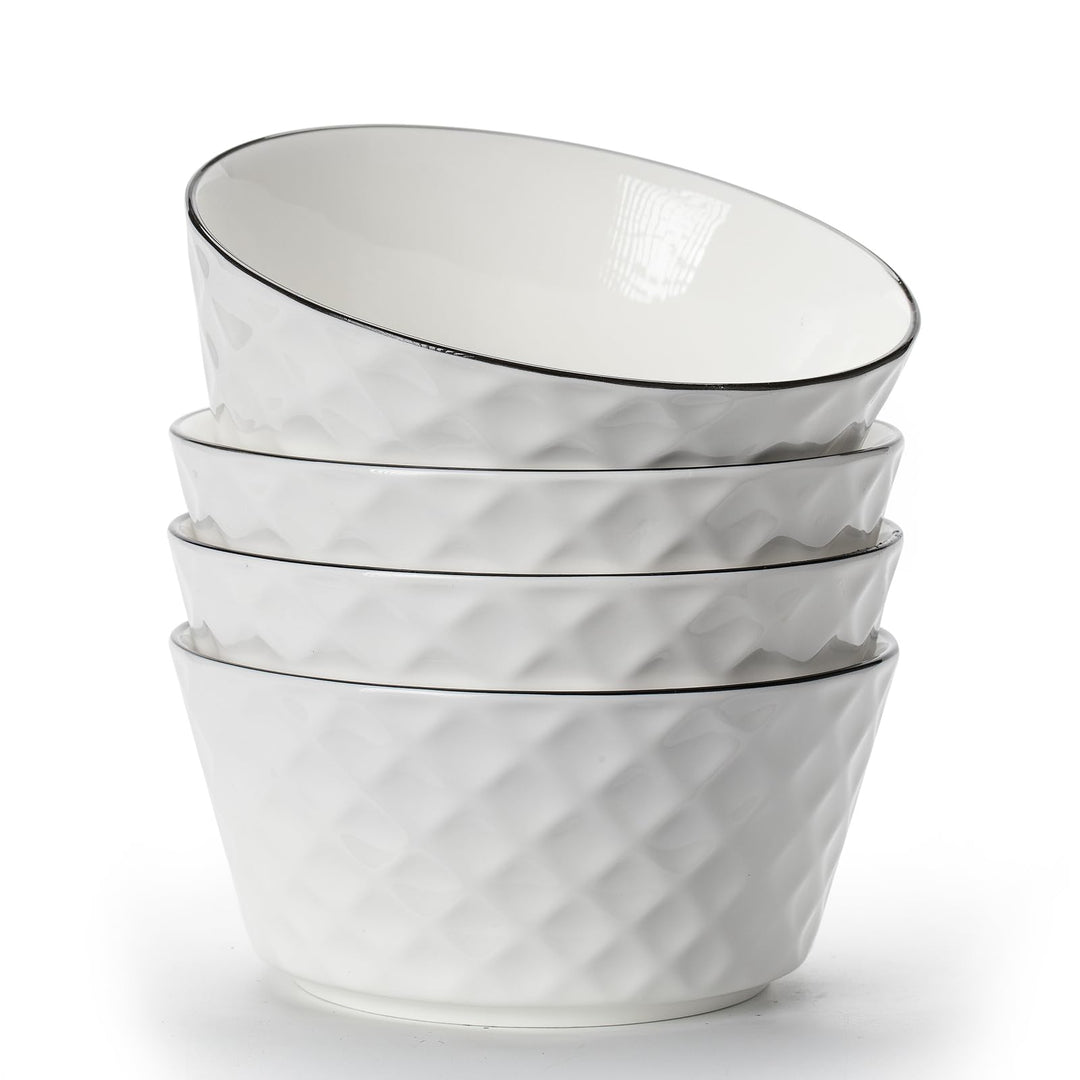 Müslischalen, 4 Stück Müsli Schale Keramik, 700ml Dessertschale, Salatschale für Haferflocken, Suppe