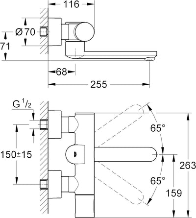 GROHE Eurosmart CE | Infrarot-Elektronik für Waschtisch mit Thermostat , Auslauf 230mm | chrom | 363