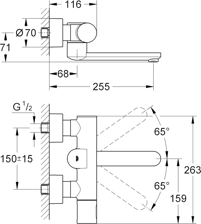 GROHE Eurosmart CE | Infrarot-Elektronik für Waschtisch mit Thermostat , Auslauf 230mm | chrom | 363