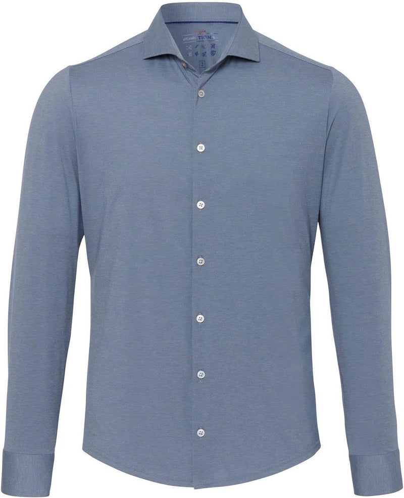 Pure Slim Fit Langarm Hemd Haifischkragen Functional Stretch Ziegelrot 36 Mittelblau, 36 Mittelblau