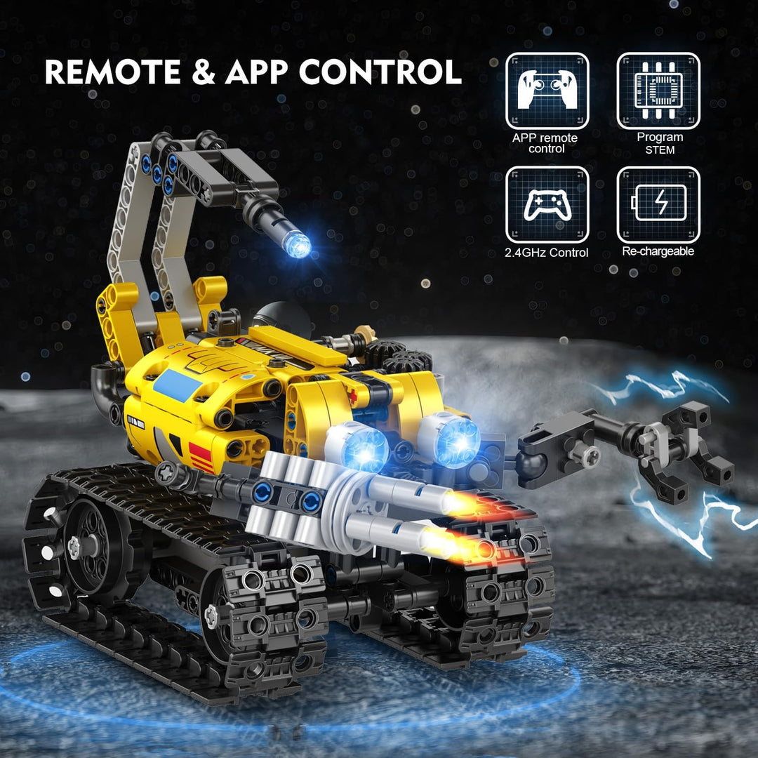 Technik Roboter Bauspielzeug für Kinder - 5 in 1 App & Fernsteuerung Technik Spielzeug, Wall Robot/E