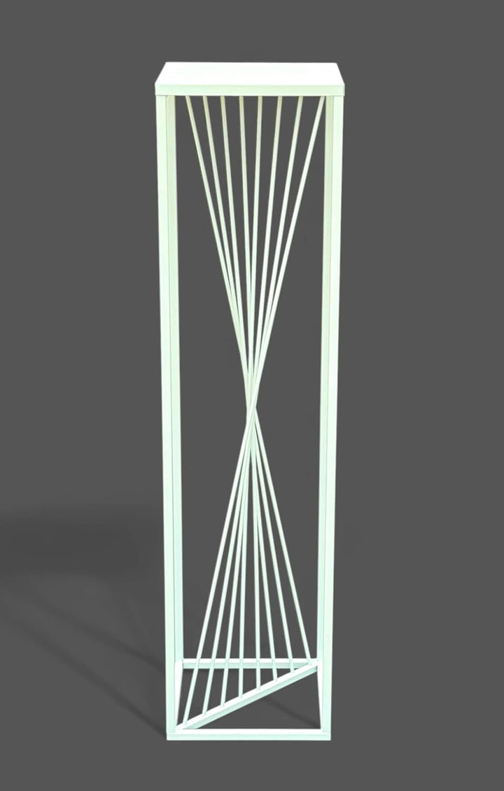 DanDiBo Blumenhocker Metall Weiss Eckig 100 cm Blumenständer Beistelltisch 96568 Blumensäule Pflanze