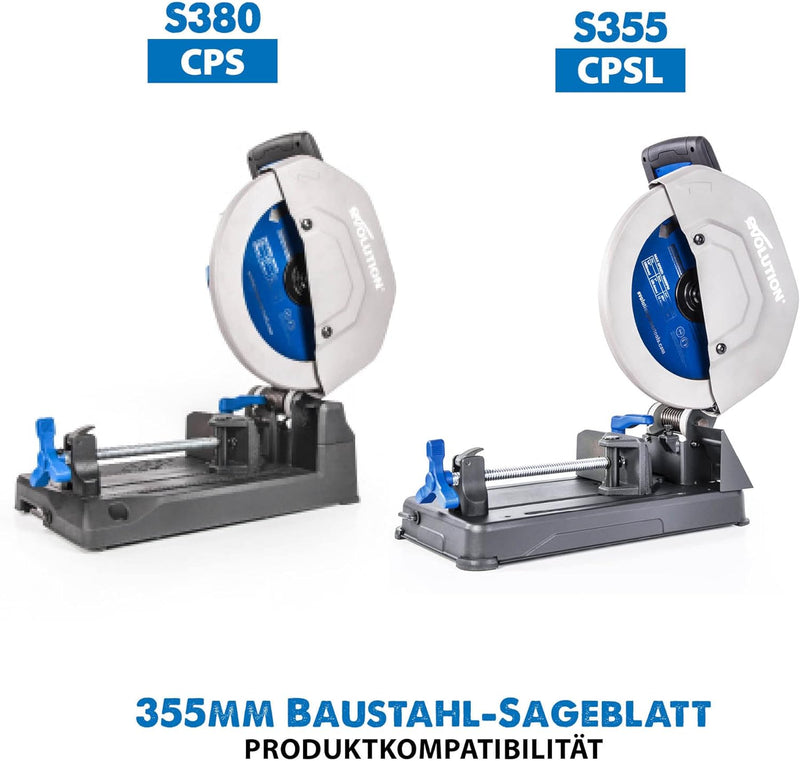 Evolution M355TCT-66CS - 355 mm Sägeblatt zum Schneiden von Baustahl - Metall-Sägeblatt mit Hartmeta