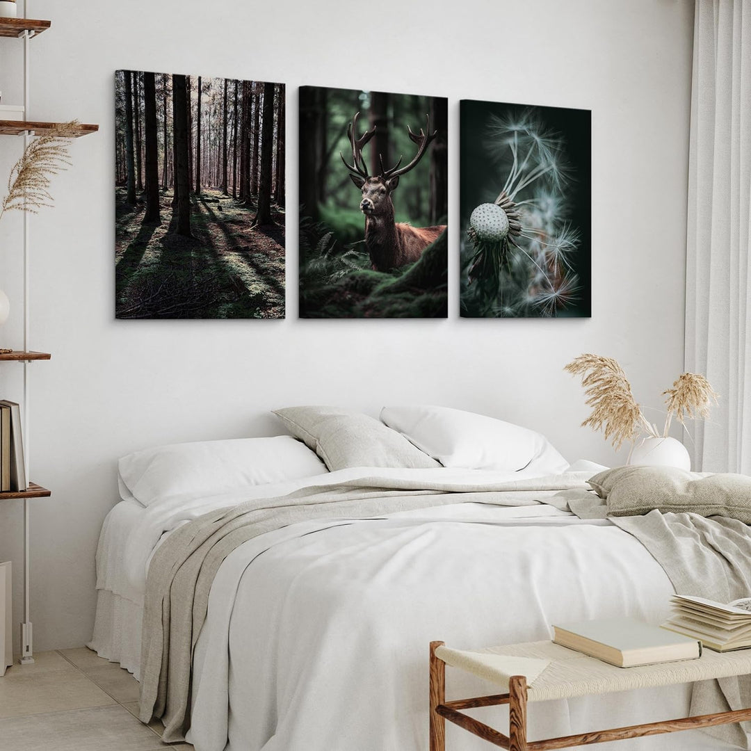 Muralo - Wandbilder Set - Leinwand Bilder Set Aufhängefertig - Bilder für Wohnzimmer Schlafzimmer -