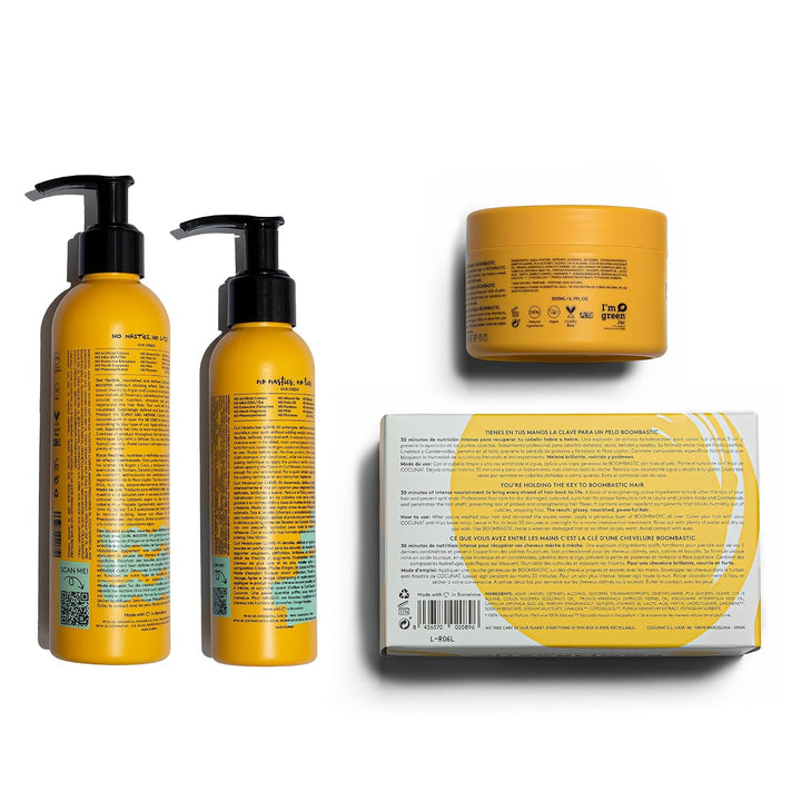 COCUNAT | Set Curly Nutrition Plan | Curly-Girl-Methode, Ultra-pflegende Boombastic und Anti-Frizz-T