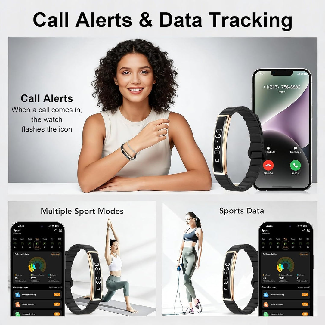 Efolen Smartwatch Damen Herren Schmal,16.5g Smart Band Fitness-Tracker mit 12 Sportmodi,Pulsuhr SpO2
