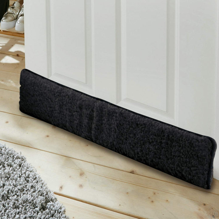 K. & N. Schurwolle 550 Schurwoll-Zugluftstopper für Türen 80 cm, Anthrazit Anthrazit 80 cm Single, A
